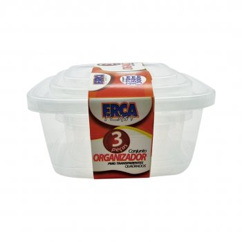 ORGANIZADOR QUADRADO PMG TRANSP 1300ml - 550ml - 270ml